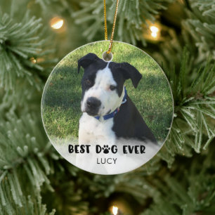 BEST DOG OOIT White-bedekking op maat Keramisch Ornament