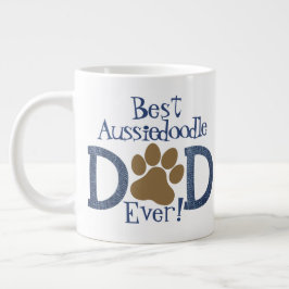 Best Dog Pap Ever, Paw Print & Denim, Foto Extra Grote Beker