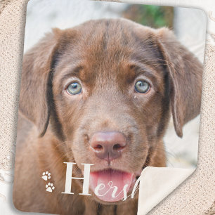 Best Dog Personalized Pet Labrador Puppy Photo Sherpa Deken