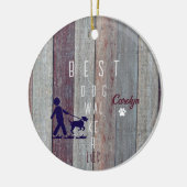 Best Dog Walker Toujours Noël Cadeau Ornement (Gauche)