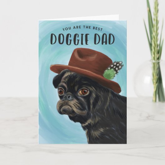 Best Doggie Dad Cute Pug Vaderdag Kaart (Voorkant)