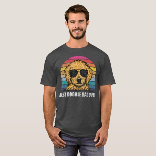 Best doodle Pa ooit Retro Goldendole T-shirt (Voorkant volledig)