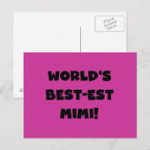 Best-est-Beste Mimi van de wereld de de Zwarte Briefkaart (Voorkant / Achterkant)