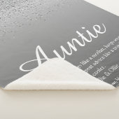 Best Ever Auntie Definition Silver Glitter Sherpa Deken (3/4)