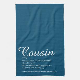Best Ever Cousin Definition Script Blue van de wer Theedoek