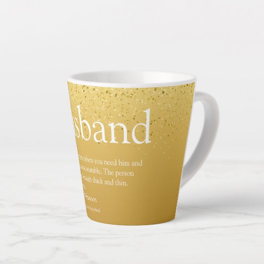 Best Ever Husband Definition Gold Glitter Latte Mok (Rechterhoek)