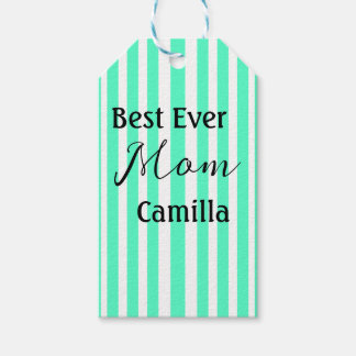 Best ever mom green stripped pattern pastel neon  cadeaulabel