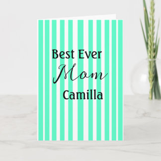 Best ever mom green stripped pattern pastel neon  kaart