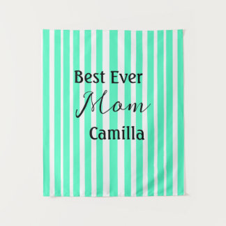 Best ever mom green stripped pattern pastel neon  wandkleed