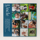 Best Ever Oom Foto Collage Fun Modern Blue Legpuzzel (Horizontaal)