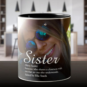 Best Ever Sister Definition Chic Script Photo Tweekleurige Koffiemok