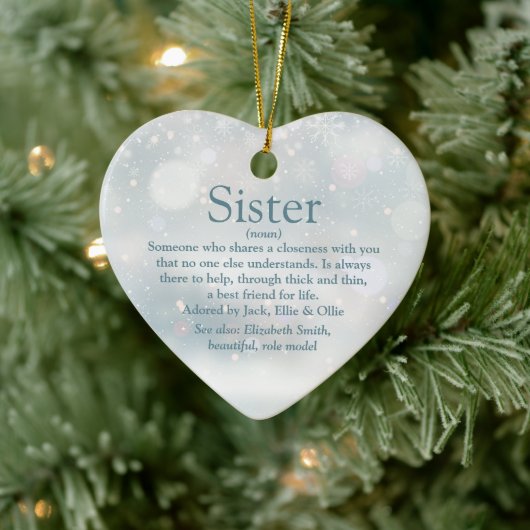 Best Ever Sister Definition Merry Kerstry Keramisch Ornament (Boom)