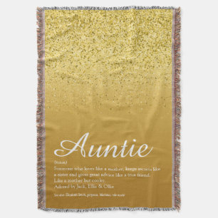 Best Ever tante Definition Gold Glitter Deken