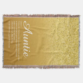 Best Ever tante Definition Gold Glitter Deken (Voorkant)