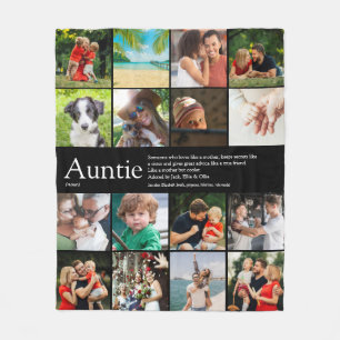 Best Ever tante Definition Photo Collage Fleece Deken