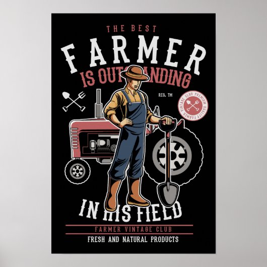 Best Farmer Mancave Briefkaart Poster (Voorkant)