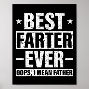 Best Farter Ever Oops Ik bedoel Father Fart Retro Poster