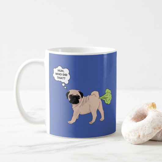 Best Farter Pug Dog Koffiemok (Met donut)