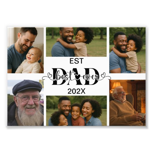 Best Father Ever – Personalized Photo Collage  (Devant)