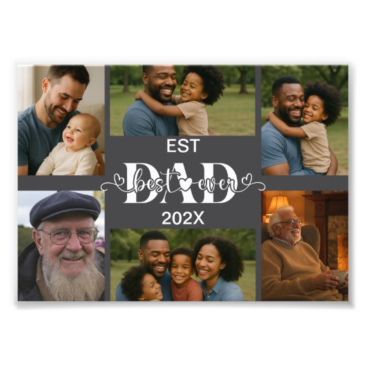Best Father Ever – Personalized Photo Collage (Devant)