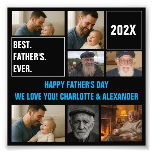 Best Father Ever Photo Collage and Custom Text (Devant)