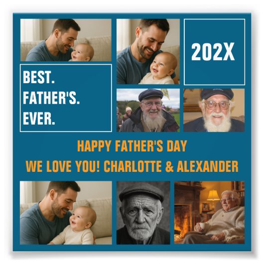 Best Father Ever Photo Collage and Custom Text (Devant)