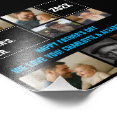 Best Father Ever Photo Collage and Custom Text Foto Afdruk (Hoek)