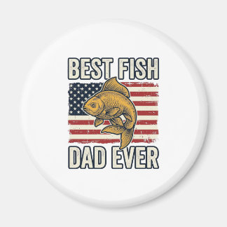 Best Fish Dad Ever Vintage Goldfish Shirt Design_1 Magneet
