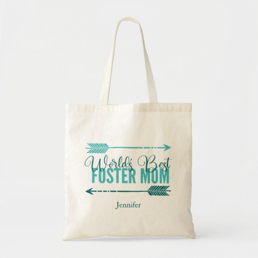 Best Foster Mam Cute Personalized Gift ter wereld Tote Bag (Voorkant)