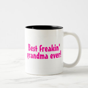 Best Freakin Grandma Ever (roze) Tweekleurige Koffiemok