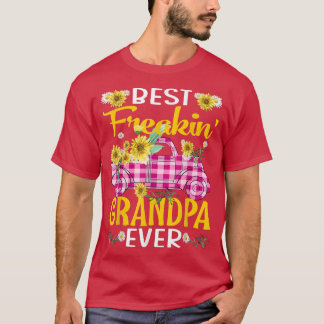 Best Freakin' Grandpa Ever Sunflower Truck T-Shirt