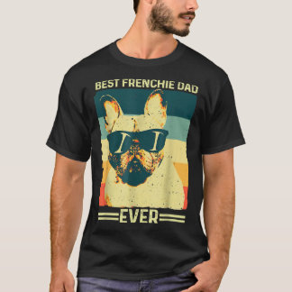 Best Frenchie Dad Ever Retro French Bulldog vader T-shirt