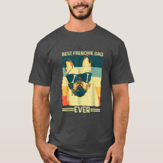 Best Frenchie Dad Ever Retro French Bulldog vader T-shirt