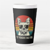 Best Frenchie Pap Ever Funny French Bulldog Pap Latte Mok (Voorkant)