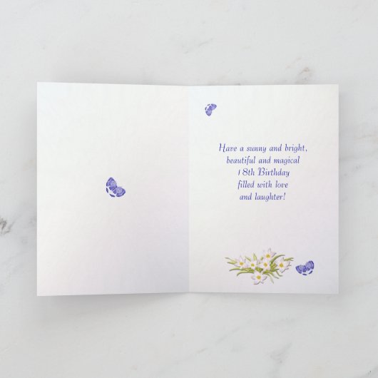 Best Friend 18th Birthday Butterfly Garden Kaart (Binnen)