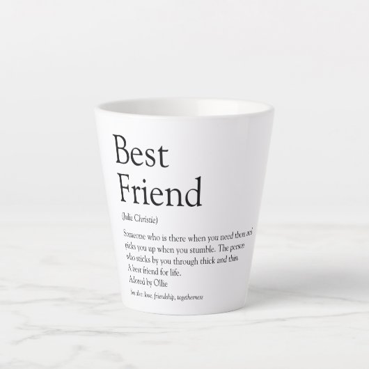 Best Friend BFF Bestie Definition Fun Latte Mok (Voorkant)
