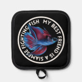 Best Friend Blue Red Betta Fish Pannenlap (Voorkant)