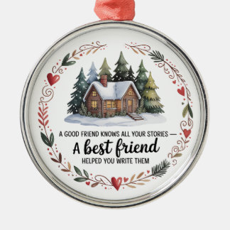 Best Friend Christmas Ornament | Snowy Tree Design