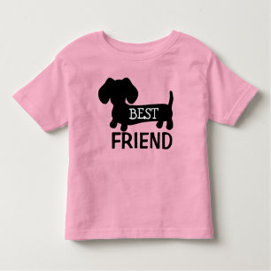 Best Friend Dachshund Toddler Shirt Roze