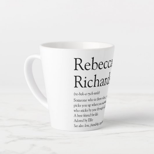 Best Friend Definition Fun Black en White Latte Mok (Linkerhoek)