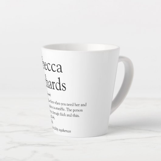 Best Friend Definition Fun Black en White Latte Mok (Rechterhoek)