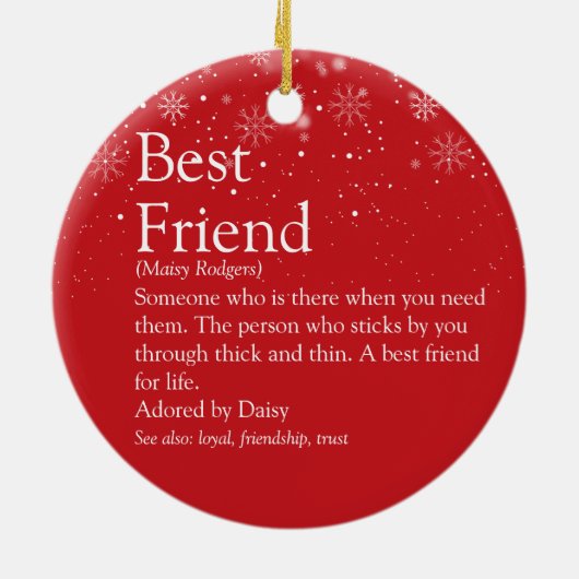 Best Friend Definition kerstfoto Keramisch Ornament (Achterkant)