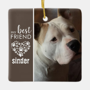 Best Friend Dog Pet Foto gepersonaliseerd Keramisch Ornament