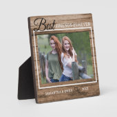 Best Friend Ever Custom Photo Rustic Wood Fotoplaat (Voorkant)