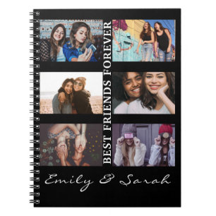 Best Friend Forever Custom 6 Foto collage & Name Notitieboek