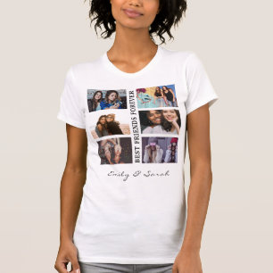 Best Friend Forever Custom 6 Foto collage & Name T-shirt
