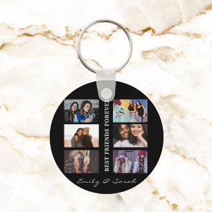 Best Friend Forever Custom 6 Photo collage & Name Sleutelhanger