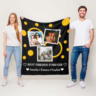 Best Friend Forever, gepersonaliseerd 3 Foto's en Fleece Deken