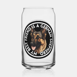 Best Friend German Shepherd Blikvorm Glas