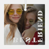 Best Friend grote foto Black glass Ornament (Achterkant)